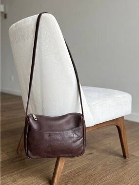 Vintage Brown Leather Crossbody Bag - Vintage
